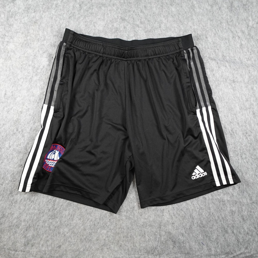 Adidas Shorts Men Extra Large Black Primegreen Soccer Athletic Striped GN2157